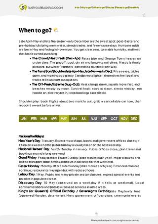 example page 1 from our offline Travel Guide for Cayman Islands